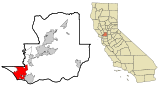 Ubicación en el condado de Solano y en el estado de California Ubicación de California en EE. UU.