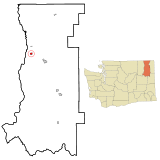 Ubicación en el condado de Stevens en el estado de Washington Ubicación de Washington en EE. UU.