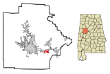 Ubicación en el condado de Tuscaloosa y en el estado de Alabama Ubicación de Alabama en EE. UU.