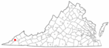 Ubicación en el estado de Virginia Ubicación de Virginia en EE. UU.