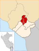 Localización de la provincia de Candarave en la región Tacna.