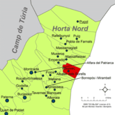 Localización de Albuixech respecto a la Huerta Norte