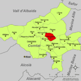 Localización de Almudaina respecto a Comtat.