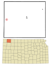 Ubicación en el condado de Rawlins en KansasUbicación de Kansas en EE. UU.