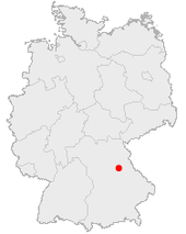 Mapa de Alemania, posición de Amberg destacada