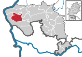 Mapa de Alemania, posición de Bürstadt destacada