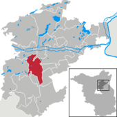 Mapa de Alemania, posición de Biesenthal destacada