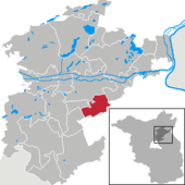 Mapa de Alemania, posición de Breydin destacada