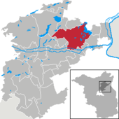 Mapa de Alemania, posición de Chorin destacada