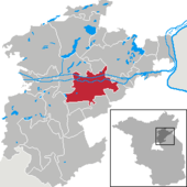 Mapa de Alemania, posición de Eberswalde destacada