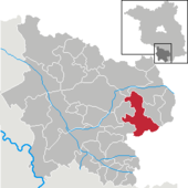 Mapa de Alemania, posición de Finsterwalde destacada