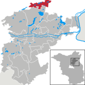 Mapa de Alemania, posición de Friedrichswalde destacada