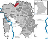 Mapa de Alemania, posición de Geiselbach destacada