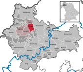 Mapa de Alemania, posición de Geroda destacada