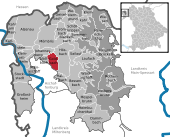 Mapa de Alemania, posición de Goldbach destacada