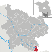 Mapa de Alemania, posición de Großthiemig destacada