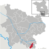 Mapa de Alemania, posición de Hirschfeld destacada