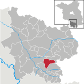 Mapa de Alemania, posición de Hohenleipisch destacada