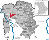 Mapa de Alemania, posición de Johannesberg destacada