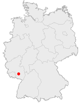 Mapa de Alemania, posición de Kaiserslautern destacada