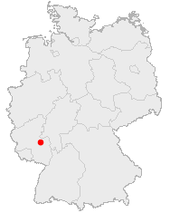 Mapa de Alemania, posición de Bad Kreuznach destacada