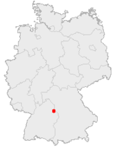 Mapa de Alemania, posición de Crailsheim destacada