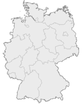 Mapa de Alemania, posición de Freiberg destacada