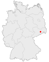 Mapa de Alemania, posición de Dresde destacada