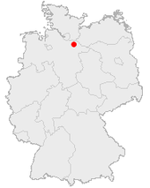 Mapa de Alemania, posición de Luneburgo destacada