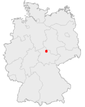 Mapa de Alemania, posición de Sondershausen destacada
