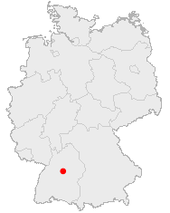 Mapa de Alemania, posición de Stuttgart destacada