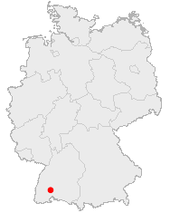 Mapa de Alemania, posición de Villingen-Schwenningen destacada