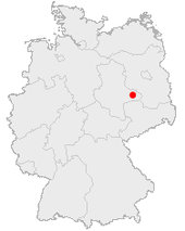 Mapa de Alemania, posición de Wittenberg destacada