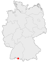 Mapa de Alemania, posición de Constanza destacada