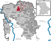 Mapa de Alemania, posición de Krombach destacada