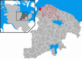 Mapa de Alemania, posición de Laboe destacada