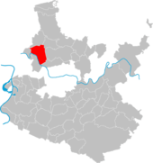 Mapa de Alemania, posición de Ladenburg destacada