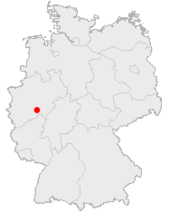 Mapa de Alemania, posición de Bergneustadt destacada