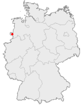 Mapa de Alemania, posición de Nordhorn destacada