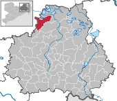 Mapa de Alemania, posición de Lauta destacada