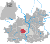 Mapa de Alemania, posición de Leingarten destacada