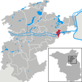 Mapa de Alemania, posición de Liepe destacada