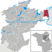 Mapa de Alemania, posición de Lunow-Stolzenhagen destacada
