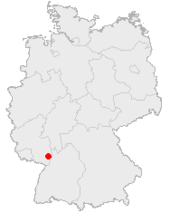 Mapa de Alemania, posición de Ludwigshafen am Rhein destacada