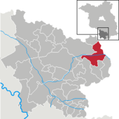 Mapa de Alemania, posición de Massen-Niederlausitz destacada