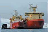 NSF Research Vessels Laurence M. Gould and Nathaniel B. Palmer - showing their relative size.jpg