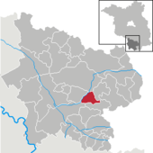 Mapa de Alemania, posición de Rückersdorf destacada