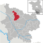 Mapa de Alemania, posición de Schlieben destacada
