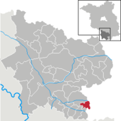 Mapa de Alemania, posición de Schraden destacada