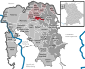 Mapa de Alemania, posición de Sommerkahl destacada